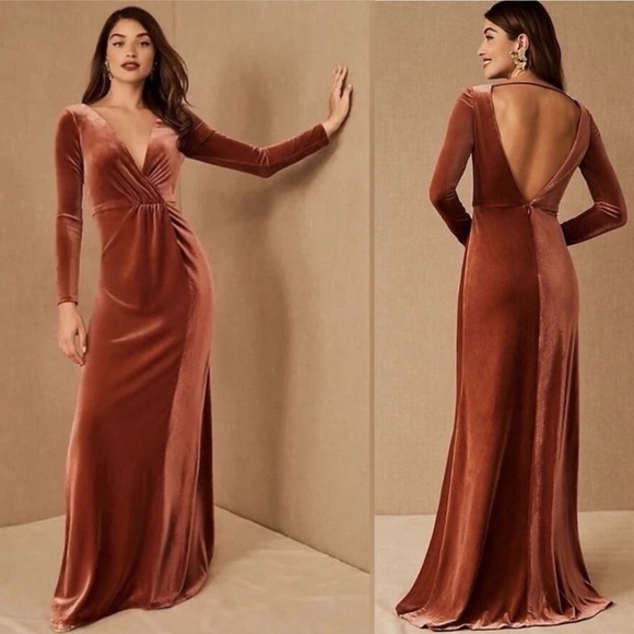 Jenny Yoo Dresses & Skirts - NEW‎ | Jenny Yoo Ryland Velvet V-Neck V-Back Gown/English Rose